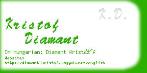 kristof diamant business card